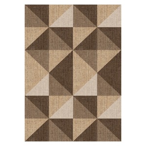 Tapis de salon en chenille antidérapant, imprimé numériquement, lavable en machine, beige et marron, style moderne et vintage, vente en gros, modèle LXDP-0690 - Product Image 1