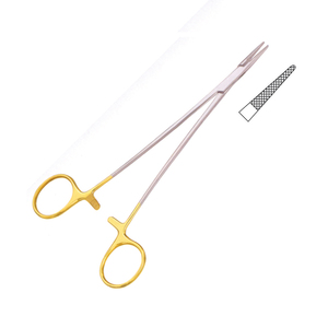 Portaagujas microvascular de alta calidad de 20,0 cm, instrumento quirúrgico de acero inoxidable recto de carburo de tungsteno Manual - Product Image 5
