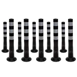 10 Postes Delimitadores de Plástico PVC de 7.5x3.15 Pulgadas, Flexibles, Negros - Product Image 1