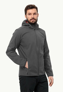 Veste coupe-vent Softshell personnalisée pour hommes, respirante, imperméable, à capuche avec col montant et fermeture éclair - Product Image 3