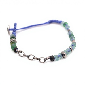 925 Sterling Silver Charm Beaded Mixed Natural Gemstones Blue <b>Jade</b> Agate White Crystal Handmade Trendy Party Jewelry Gift - Product Image 1