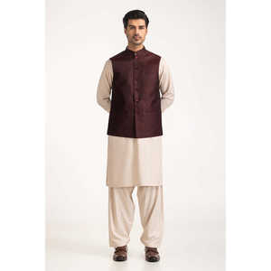 Chaleco Formal Rojo de Poliéster para Hombre WC-PD24-033, Chaleco de Trabajo Cruzado con Decoración de Botones, Resistente al Viento, Tallas Grandes - Product Image 2