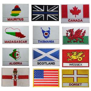 Realfitness Custom Size Casual Style Sew-on Embroidery Woven Iron-on Patches Country Map Name with City County Name All Season - Product Image 4