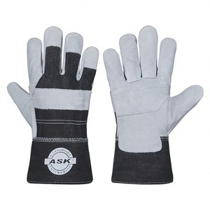 Gants de travail en cuir réutilisables doublés de coton de protection travaux extérieurs conduite jardin ferme hommes femmes - Product Image 1
