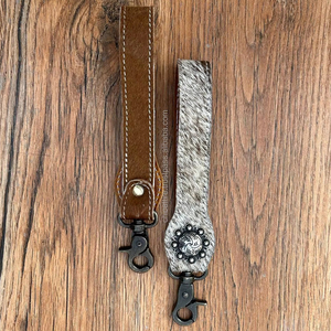 Western Handcraft cuero de vaca genuino lindo encantador muñequera forma llavero estilo occidental accesorio vaquera muñequera llavero - Product Image 5