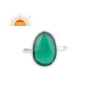 เครื่องประดับแหวนพลอยโอนิกซ์สีเขียวธรรมชาติสีเงิน925ชั้นดีดีไซน์ใหม่สำหรับเป็นของขวัญสำหรับผู้หญิง - Product Image 1