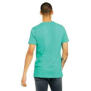 T-shirt unisexe à manches courtes vert mer chiné 100% coton Design de logo personnalisé Type de motif solide en polyester/coton - Product Image 4