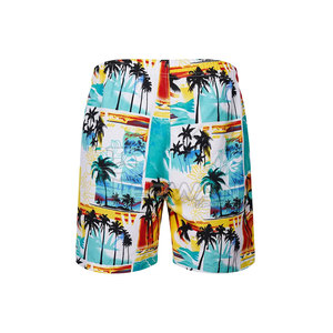 Pantalones cortos de playa informales de calle alta para hombre Nuevo diseño Algodón Patrón sólido Liso teñido Venta en línea - Product Image 3