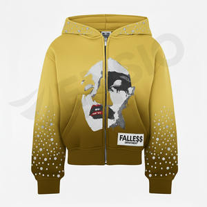 Sweat-shirt à capuche en coton confortable toutes saisons respirant Y2K en éponge française avec logo personnalisé pour un usage quotidien - Product Image 2