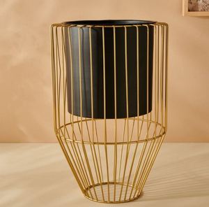 Best Sale Metal Wire Design Golden <b>Stand</b> With Black Planters <b>Pots</b> For Living Room Home Restaurant at Reasonable Price - Product Image 5