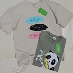 T-shirt en coton multicolores pour femmes, stock de vêtements d'usine du Bangladesh, surplus, annulation, réduction, femmes, filles - Product Image 3