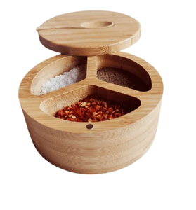 Gran Venta de tapa giratoria jaula de sal de madera caja de bodega de sal herramienta de especias de hierbas bodega de especias para cocina caja de condimentos de Bambú - Product Image 6