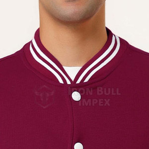 Chaqueta Letterman de alta calidad para hombre con cuello levantado último diseño logotipo frontal recubierto transpirable bajo MOQ - Product Image 6