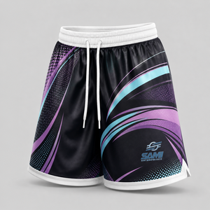 OEM Custom Women Athletic Shorts Elastic Waist Gym Running Workout Shorts Breathable Polyester <b>Mesh</b> - Product Image 5