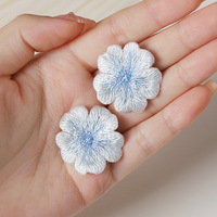 Applique en tissu brodé de fleurs de cerisier stéréo de nouveau style