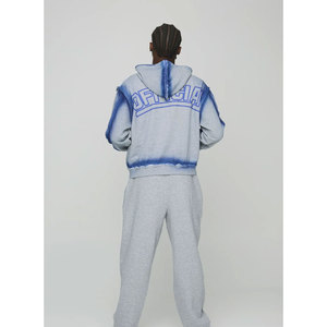 Sweats à capuche pour hommes grande taille avec logo personnalisé broderie bouffante motif uni et col à capuche conçu pour le confort hivernal - Product Image 5
