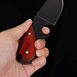 Cuchillo de Supervivencia para Exteriores, Buceo y Camping, Alta Dureza, Forjado a Mano en Acero Inoxidable, Hoja Fija con Botón de Empuje y Funda, OEM, Portátil - Product Image 4