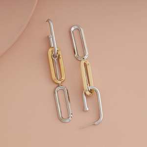 Trendy Drop and Pendant <b>Earrings</b> Geometric Zinc Alloy with Stainless Steel Pearl <b>Diamond</b> Zircon for Gift - Product Image 3