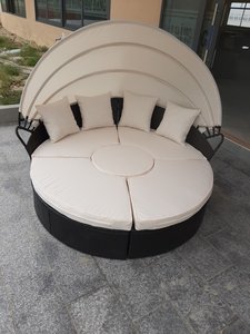 Wholesale Wicker Rattan Daybed with <b>Covers</b> Outdoor <b>Garden</b> Sofa Set for <b>Garden</b> Patio Vietnam - Product Image 3