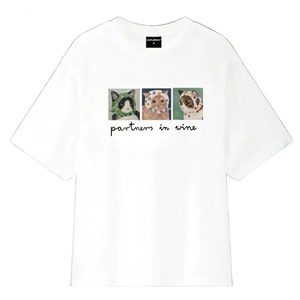 T-shirt unisexe décontracté 100% coton avec d'adorables motifs d'animaux Méthode de tissage non tissé de coupe décontractée pour les looks streetwear de tous les jours - Product Image 1