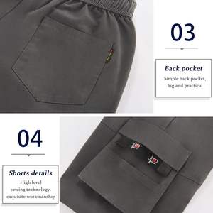 Pantalones cortos Cargo de algodón informales de verano para hombre, cintura elástica con cordón y ajuste relajado, servicio OEM, pantalones cortos de trabajo grandes y altos - Product Image 4