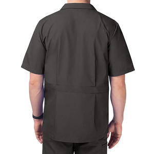 Dernières conceptions, veste de travail d'hôpital à manches courtes de haute qualité pour hommes, meilleure qualité, fermeture éclair, tissu sergé en spandex/polyester - Product Image 2