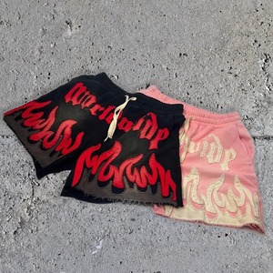 Top Quality Vintage Custom Distressed Embroidery <b>Patch</b> Acid Washed Sun Fade 100%Cotton Terry Raw Hem <b>shorts</b> for <b>men</b> - Product Image 5