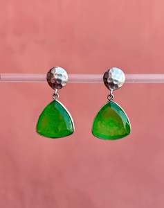 Boucle d'oreille en argent sterling 925 péridot faite à la main Belle boucle d'oreille pour femme Belle boucle d'oreille en pierre verte. - Product Image 6