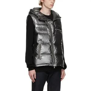 Gilet léger personnalisé veste sans manches compressible à bulles chaudes grande taille hiver hommes gilet bouffant en duvet de canard pour hommes - Product Image 3