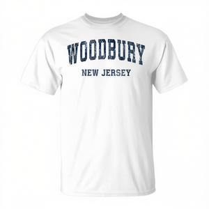 T-shirt vintage sportiva blu navy Woodbury New Jersey NJ, edizione limitata promozionale - Product Image 2