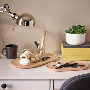 Plateau de service rectangulaire en chêne d'acacia à rebord surélevé sans poignée, style minimaliste, pour hôtel, café, présentation, OEM personnalisé, Vietnam - Product Image 4