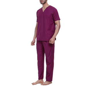 Costume de gommage médical à manches courtes en tissu Spandex personnalisable, vêtements de travail durables et confortables pour les uniformes hospitaliers des médecins - Product Image 1