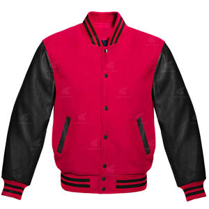 Veste unisexe à prix de gros, qualité supérieure, coupe-vent, couleur unie, veste de baseball, patchs personnalisés et col de baseball - Product Image 1