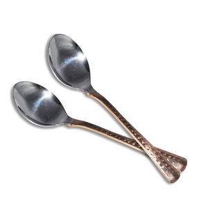 Ensemble de cuillères à couverts en acier inoxydable avec poignée en cuivre couverts pour le dîner argenterie pour les fêtes vente de qualité supérieure vente en gros - Product Image 5