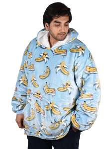 Customized Sublimation <b>Oversized</b> Wearable <b>Blanket</b> <b>Hoodie</b> with Pocket and Hood Ultra Soft Fleece Sweatshirt for Cozy Winter Days - Product Image 3