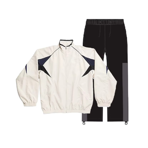 Ensemble de survêtement 2 pièces en coton 100 % personnalisé avec capuche coupe-vent pour l'hiver 2025 - Product Image 4