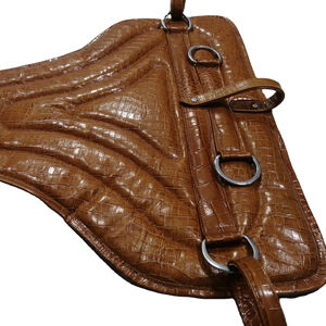 แผ่นหนังด้านหลังพิมพ์ลายจระเข้ทนทานอเนกประสงค์แผ่นอานม้าสไตล์อังกฤษตะวันตกคุณภาพสูงขนาดซับในหนังกลับ - Product Image 1