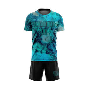 Maillots de football bleus personnalisés de qualité pakistanaise 2026 pour hommes, uniformes 100 % polyester avec logo personnalisé, impression numérique, tissu 220g - Product Image 2