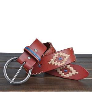 Cinturón de polo de cuero genuino unisex 100% estilo casual hecho a mano con hermoso diseño y hebilla de aleación - Product Image 1