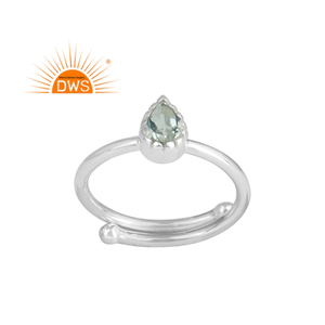 New Trendy Fine Sterling Silver Natural <b>Green</b> Amethyst Gemstone Stackable Ring Custom <b>Jewelry</b> For Women Gift For Her - Product Image 1
