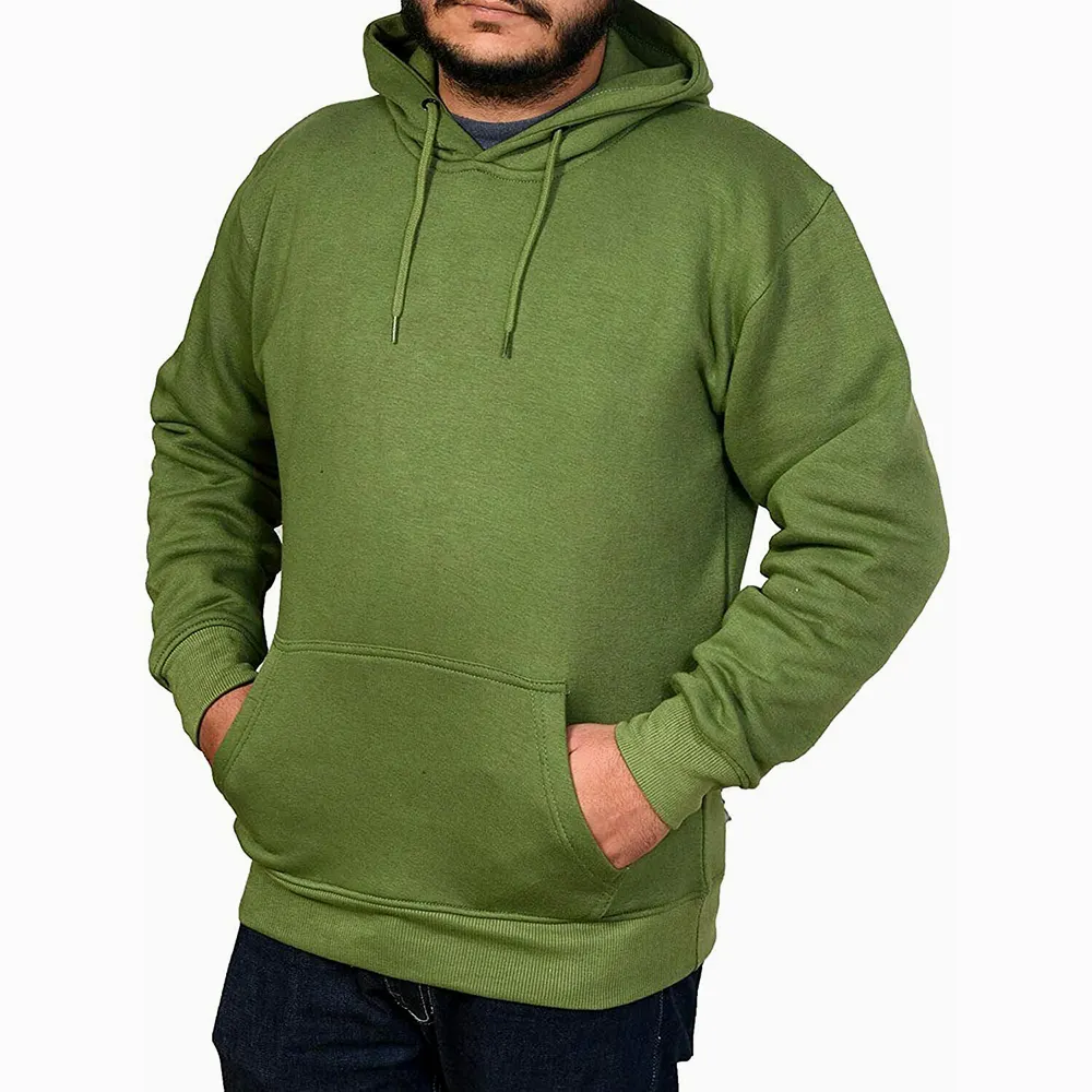 Meist verkaufte Hoodies für Erwachsene in grüner Farbe Pullover aus Baumwoll vlies mit Kapuze aus bequemen Sweatshirts