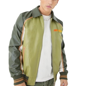 Venta al por mayor de manga larga de cuero Vintage béisbol Varsity chaqueta de invierno clásico universitario personalizado Letterman Varsity chaqueta para los hombres - Product Image 1