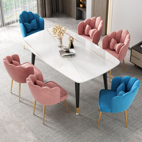 Luxe Nordic Stijl Elegante Fluwelen Eetkamerstoel Voor Thuiskantoor Woonkamer Sofa Met Schattig Strikkussen