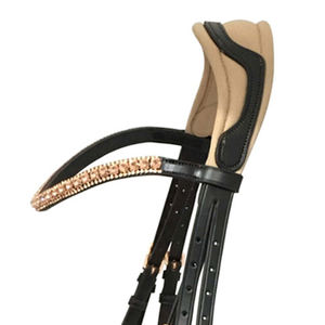 Bride de cheval en cuir fantaisie avec forme anatomique et bride de cheval en cuir réglable rembourrée souple en cuir véritable en gros - Product Image 6