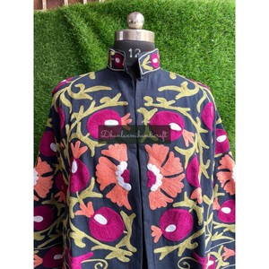 Chaqueta Unisex de invierno, abrigo bordado a mano, chaqueta de tela Ctton Suzani, abrigo, chaqueta corta de estilo bohemio Hippie, abrigo, ropa de fiesta - Product Image 5