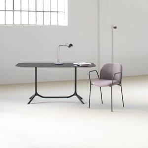 Stackable Upholstered Metal Arm Chair, Painted Frame, for Restaurant and Office - Product Image 3