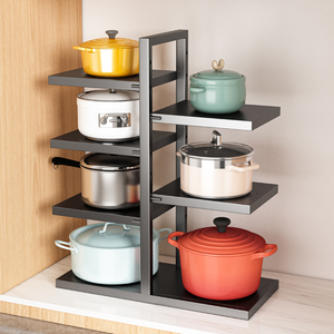 Cinco Camadas e Acima Ajustável Ferro Cozinha Armazenamento Rack Pot Lid Organizador Titular com Cozinha Acessórios - Product Image 2