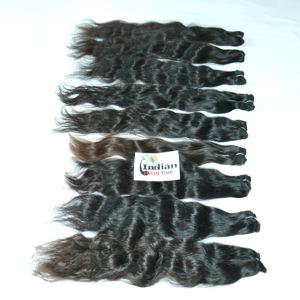 Extensions de Cheveux Humains Naturels de Qualité du Sud de l'Inde, Ondulés, Bruts, Non Traités, Pas Chers, Tissage Noir, Double Trame Faite à la Machine - Product Image 3