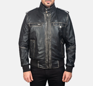 เสื้อแจ็คเก็ตหนังผู้ชายแบบลำลองล่าสุดเสื้อผ้าแฟชั่นสำหรับฤดูหนาวปกตั้งและปิดซิป - Product Image 1