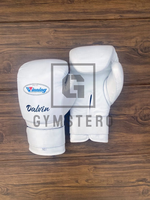 Guantes de Boxeo GYMSTERO GS-ST-0056 Personalizables, Profesionales, de Alta Calidad, de Cuero Vacuno Genuino, con Cierre de Cordones y Velcro